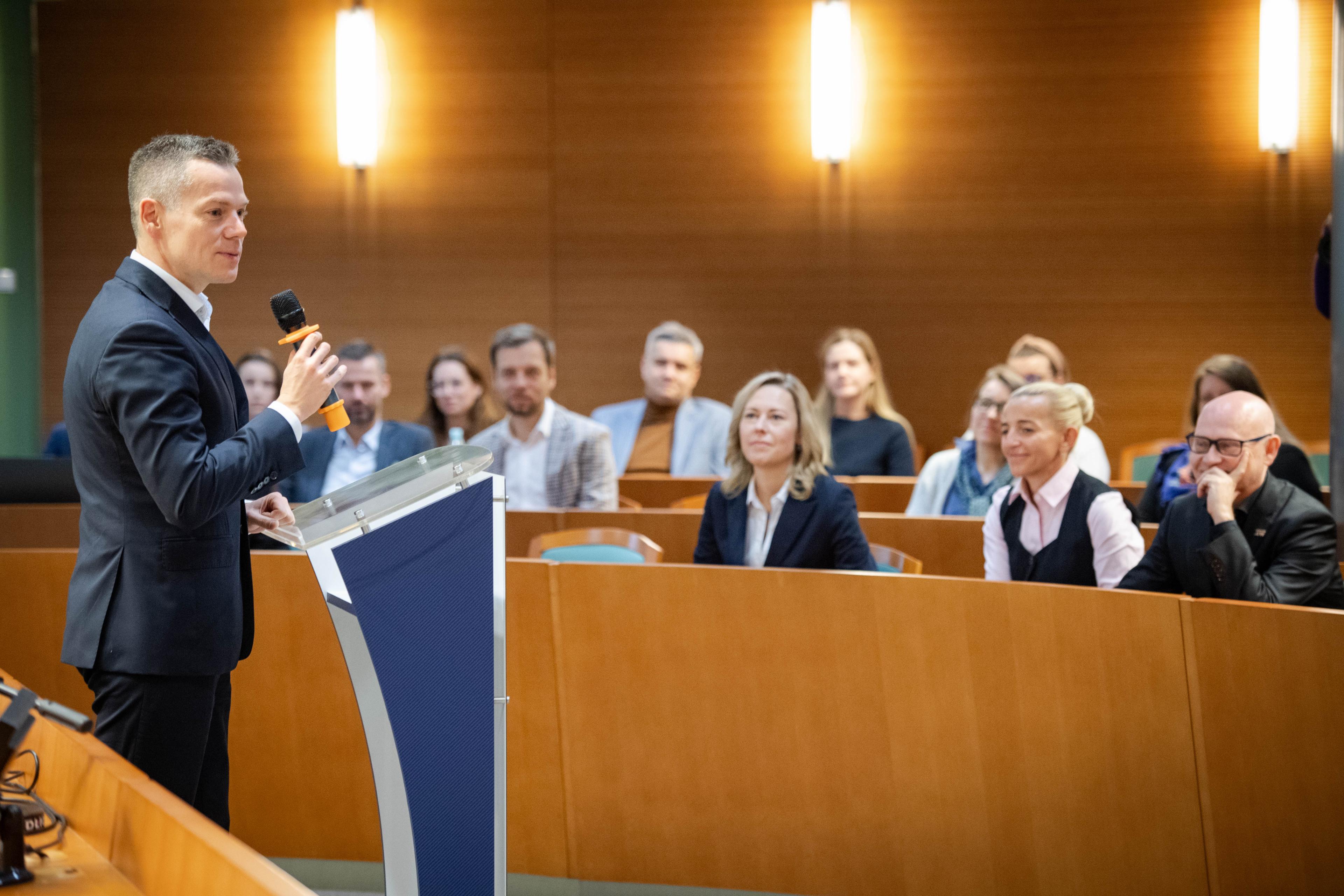 Jacek Jastrzębski during his speech